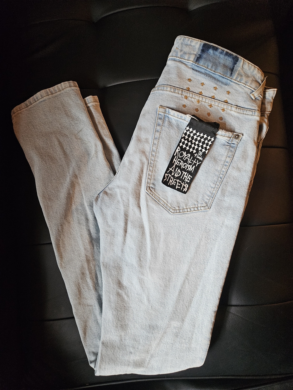 Ksubi Van Winkle Paragon 1999 Size 32 Light Blue Skinny Men’s Jeans Patch Kasubi